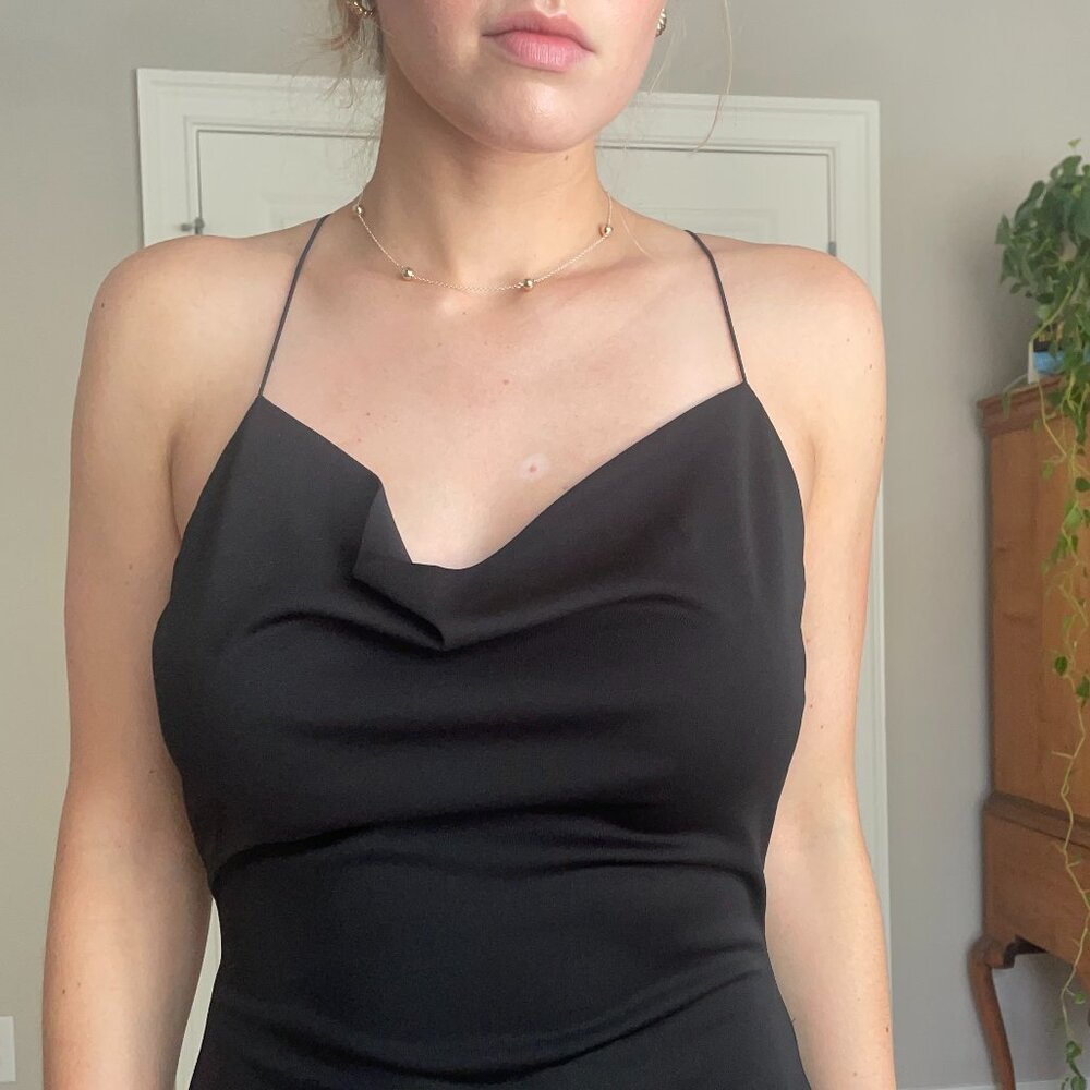 Black Backless Formal Floor length Dress